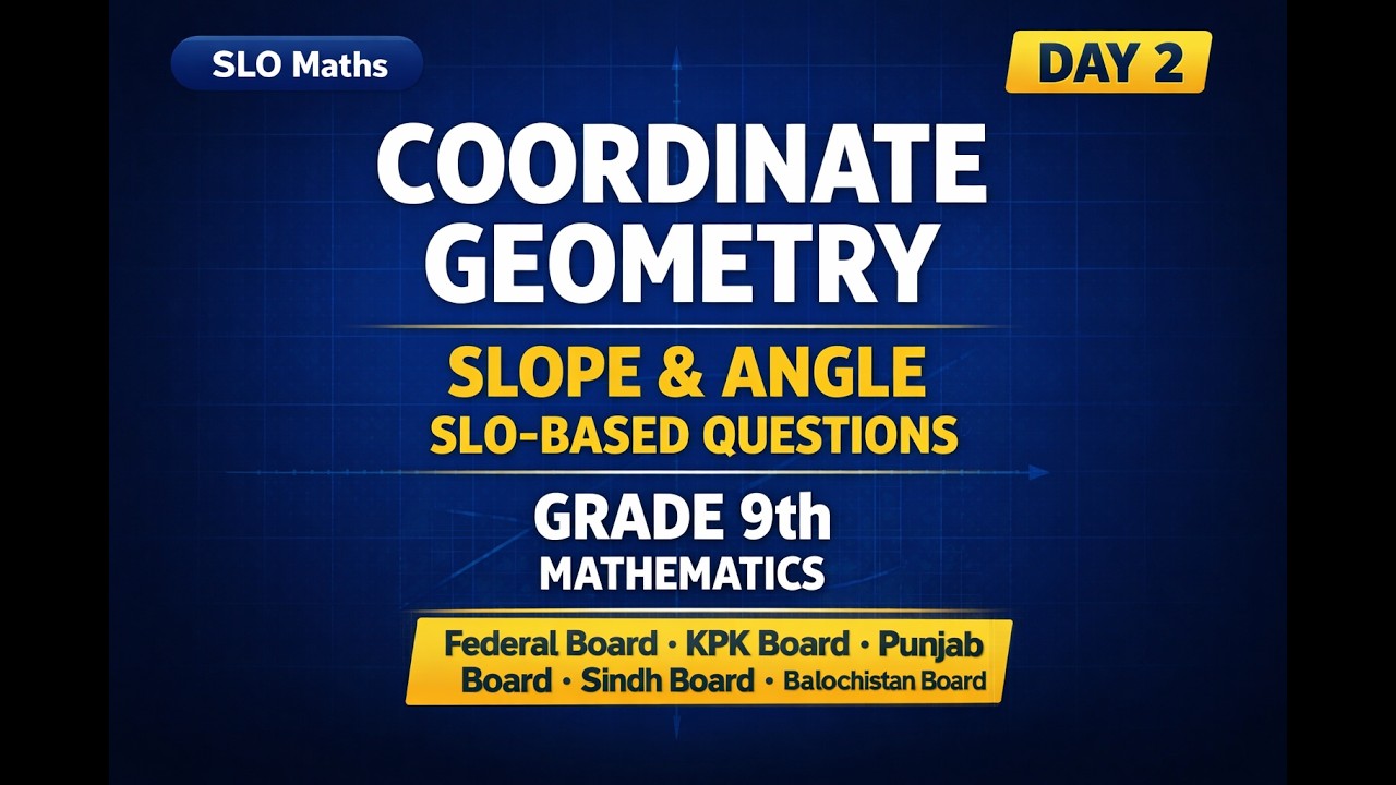 Grade 9th Maths | Coordinate geometry | Slope & Angle SLO Based Questions | Day -02 | Federal Board