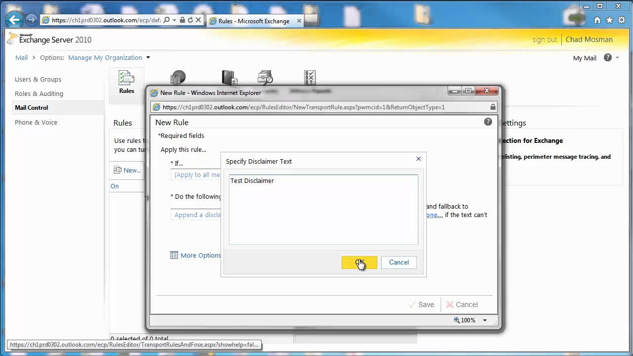 How to Add a Disclaimer to Messages in Office 365