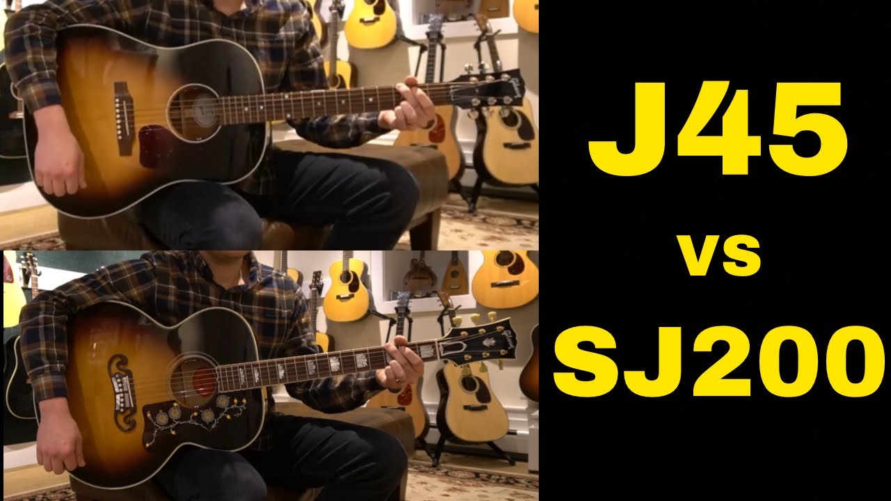 Gibson J-45 vs Gibson SJ-200 Acoustic Guitar Comparison