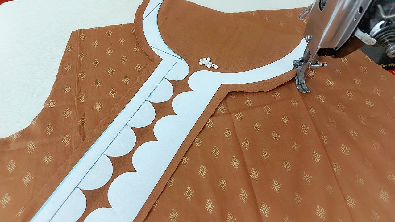 Cutwork और Pearls के साथ बनाएं बेहद Stylish Neck डिज़ाइन | Latest Neck Design with Cutwork