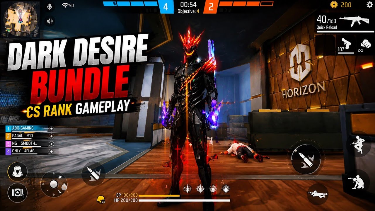Dark Desire Bundle 🖤 CS Ranked Gameplay | Insane Clutch & Headshots 🔥 Free Fire MAX