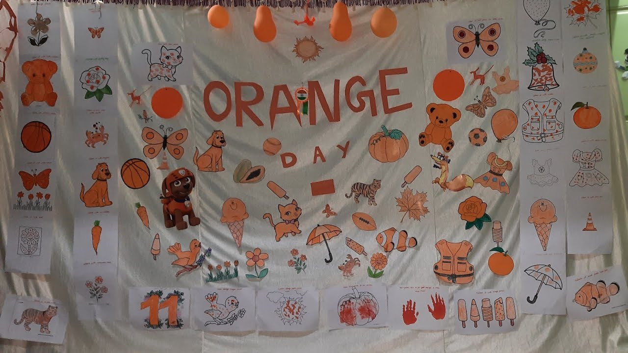 orange day activity for kids/ fun activity for preschool/ orange object ideas/ orange colour