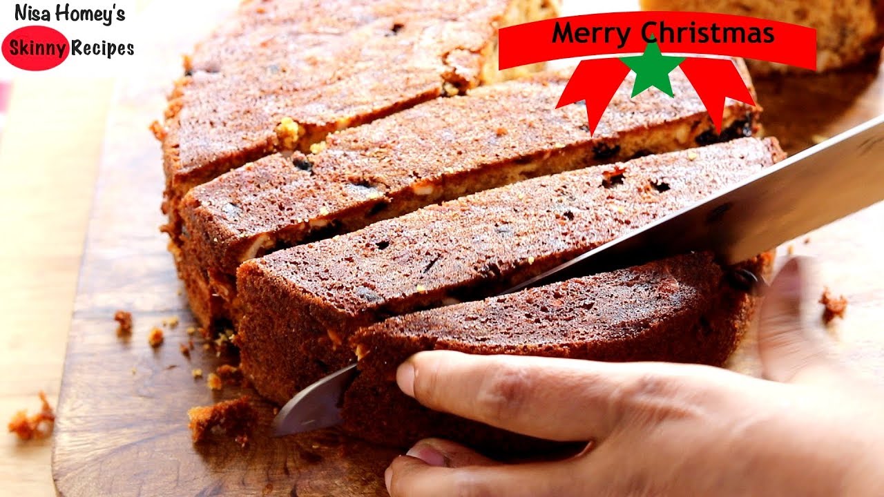 Healthy Whole Wheat Kerala Fruit Cake Recipe Without alcohol - Kerala Plum Cake  | Skinny Recipes