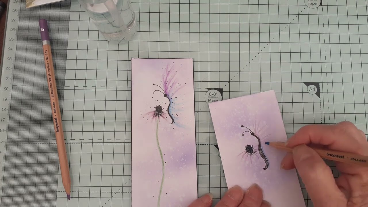 flower using sunflower seed stamp