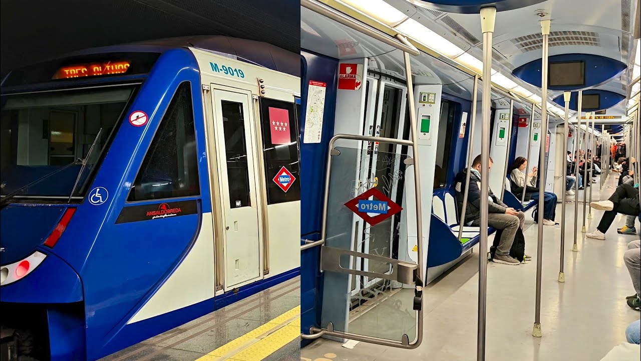 Trenes de Metro de Madrid 7000 y 9000 en Joaquín Vilumbrales L10 + trayecto hasta Cuatro Vientos 