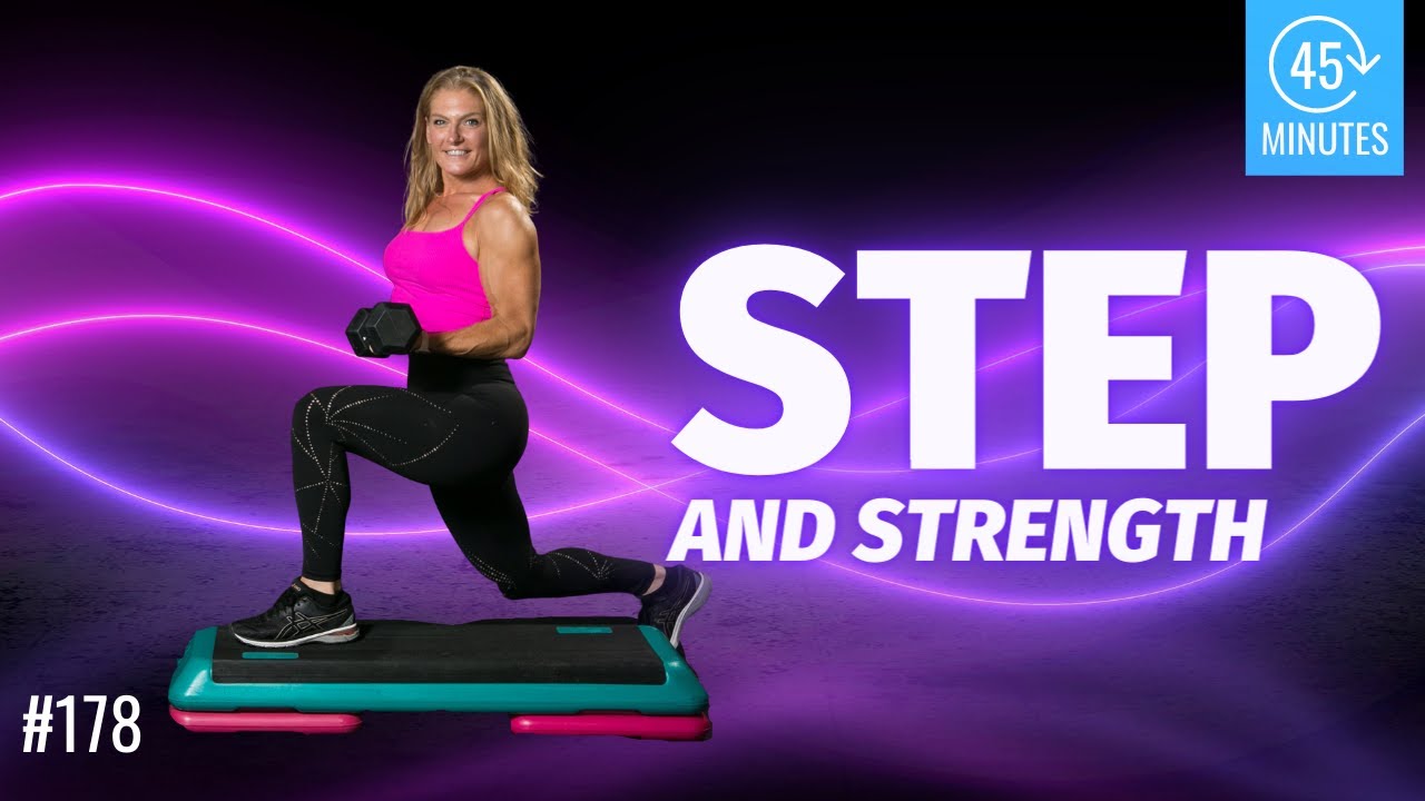 Power Step aerobics and strength Workout with Weights CdornerFitness