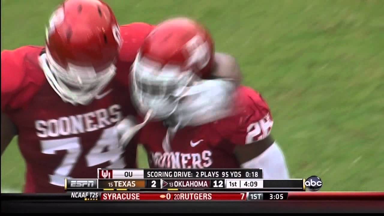 Damien Williams 95 yard run OU vs Texas 2012 (HD)