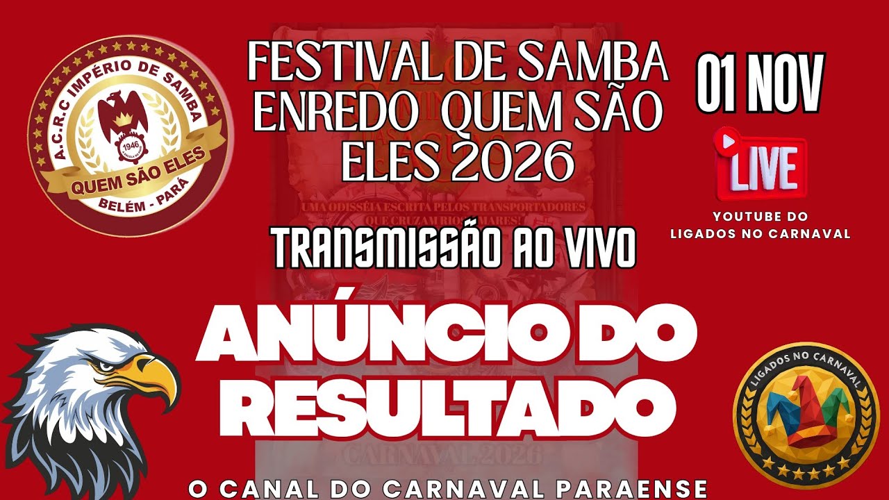 FESTIVAL DE SAMBA ENREDO: QUEM SÃO ELES 2026 - ANÚNCIO DO SAMBA CAMPEÃO.