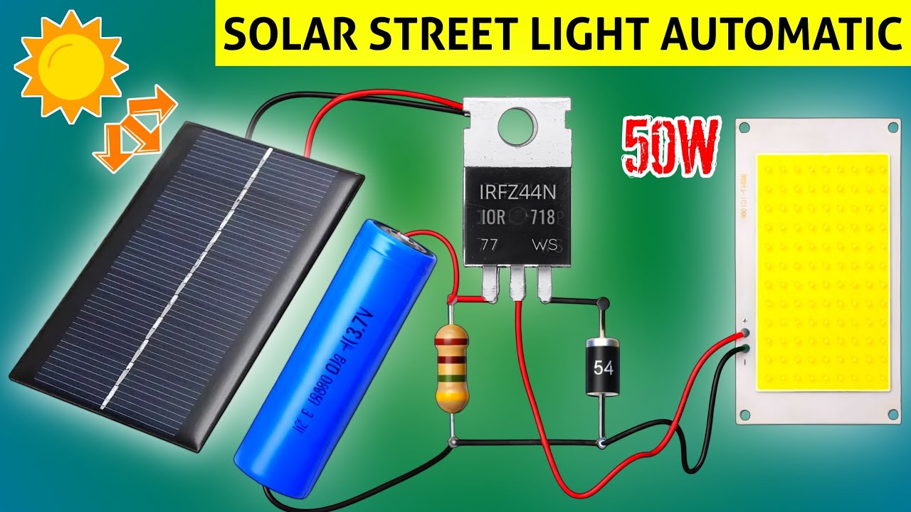 DIY Solar Street Light circuit Auto ON OFF With Single Mosfet