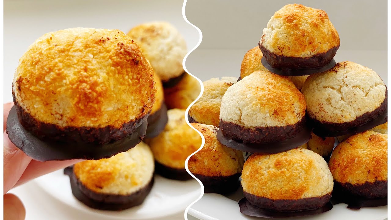 3-Ingredient keto coconut macaroons ماكرون جوز الهند الكيتو #جوز_الهند #كيتو