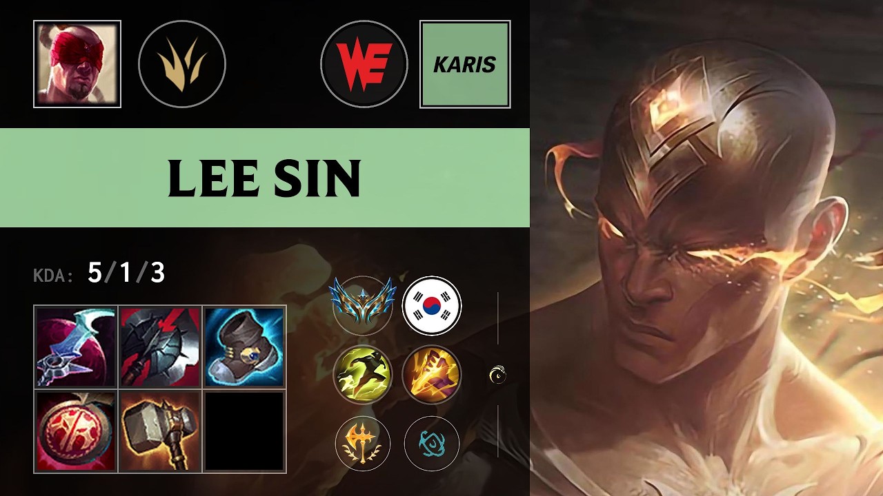 (WE Karis) Lee Sin Jungle vs Hecarim - KR Challenger Patch 26.16