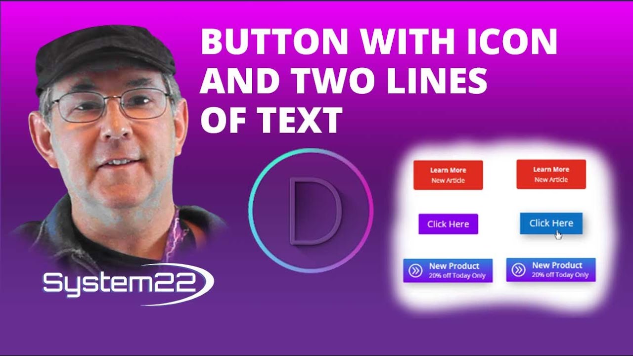 Divi Theme Create A Button With An Icon And Two Lines Of Text 👈👍