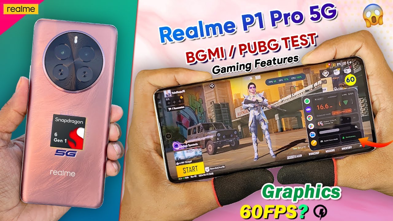 Realme P1 Pro 5g Bgmi Pubg Test | Realme P1 Pro 5g Bgmi Gaming Graphics Test, FPS Gyro, Battery Test