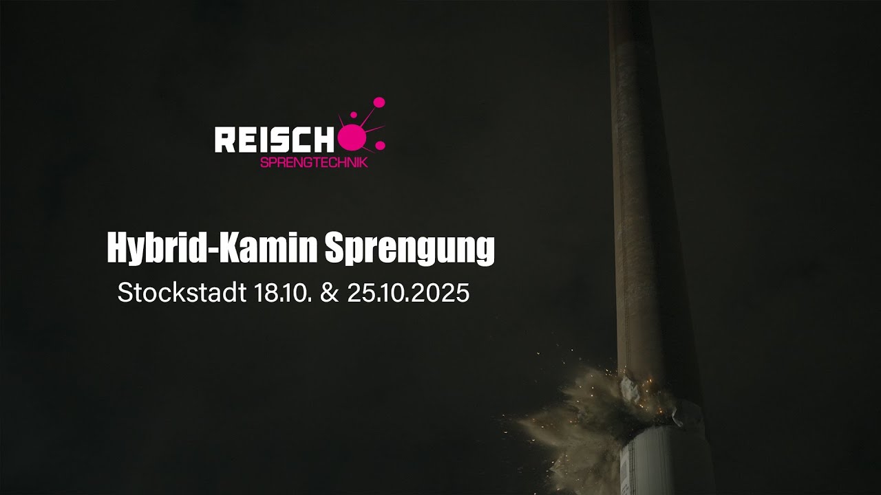 Kaminsprengung - Stockstadt Papierfabrik