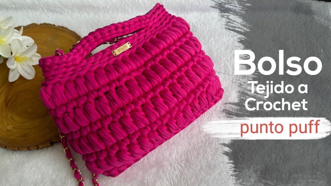 🔥BOLSO Tejido en trapillo| super fácil de hacer/ punto Puff/