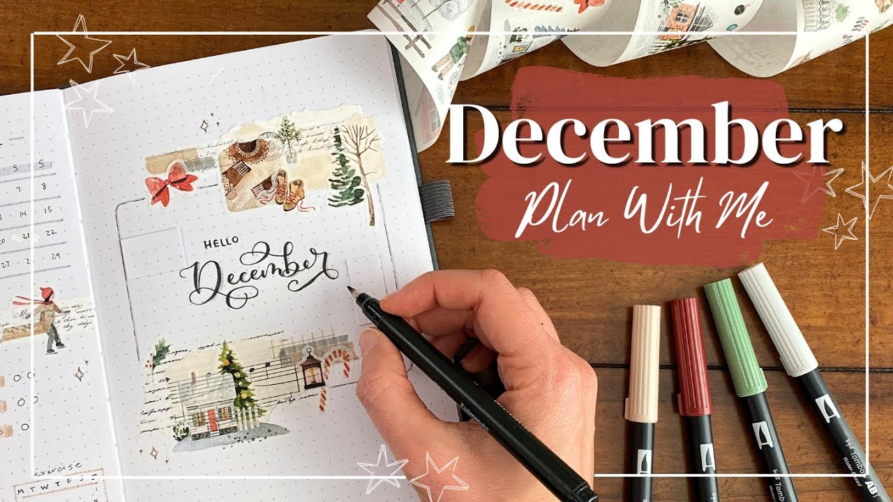 PLAN WITH ME!🎄December Bullet Journal Set Up | Cozy Holiday Theme!