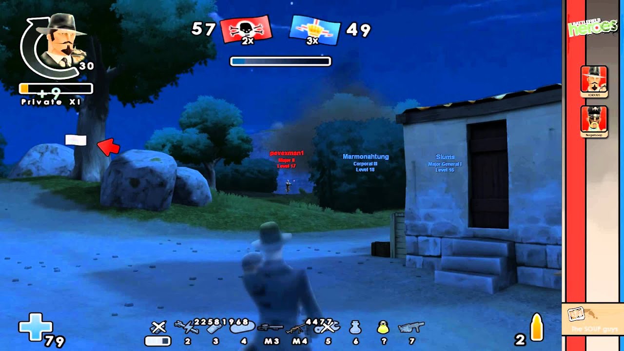 Battlefield Heroes - Inland Invasion Night - Dual sniping with Xerxius