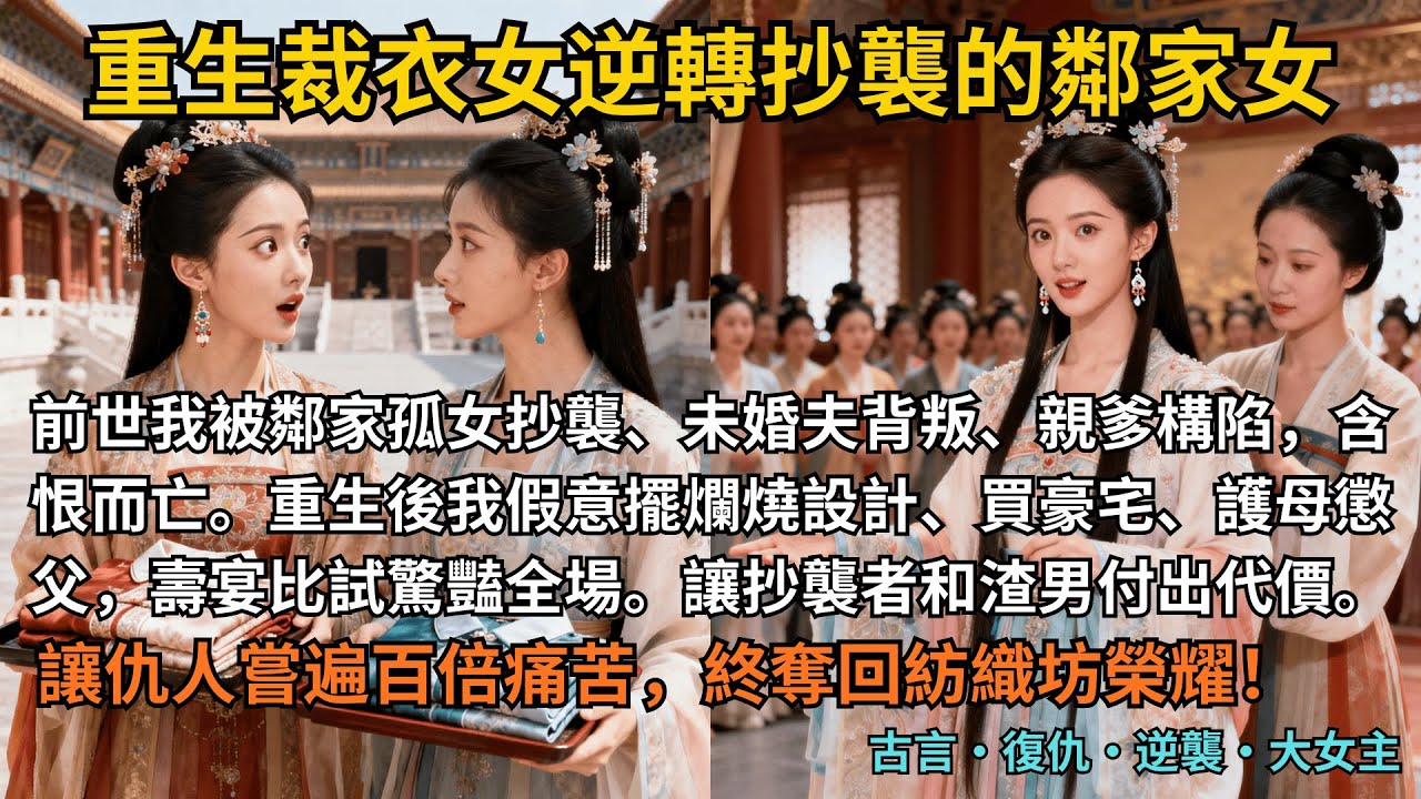 【古言逆襲】完結爽文，前世我被鄰家孤女抄襲、未婚夫背叛、親爹構陷，含恨而亡。重生後我假意擺爛燒設計、買豪宅、護母懲父，壽宴比試驚豔全場。讓抄襲者和渣男付出慘痛代價。#完結 #小說 #古言小說 #復仇