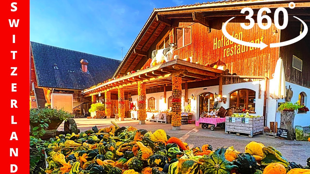 BEST 360&deg; Virtual Tour in Switzerland /Giant Pumpkin Figures/ Relaxing Piano Music Journey
