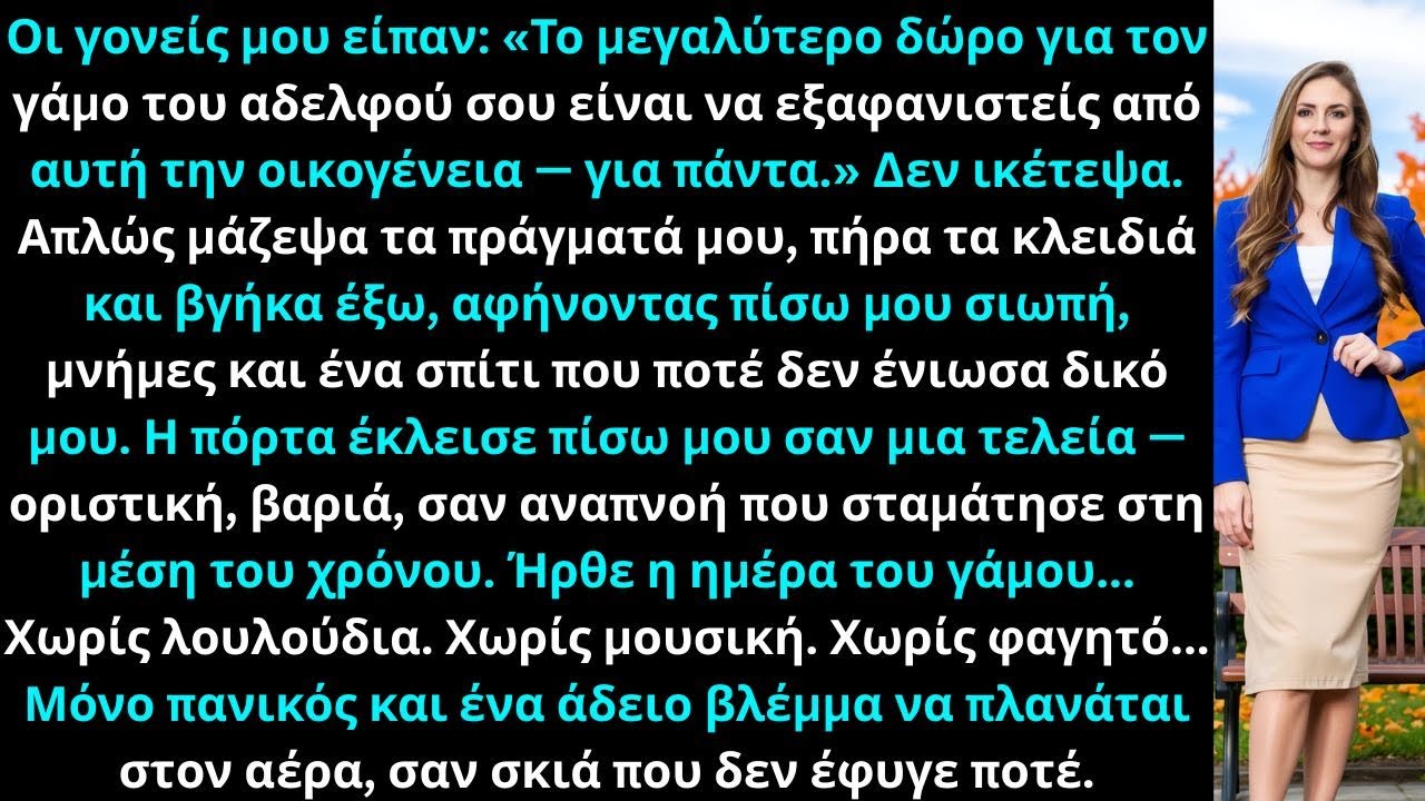 Οι γονείς μου με κορόιδεψαν και είπαν Την ημέρα του γάμου του αδελφού σου καλύτερα να μην είσαι εκεί