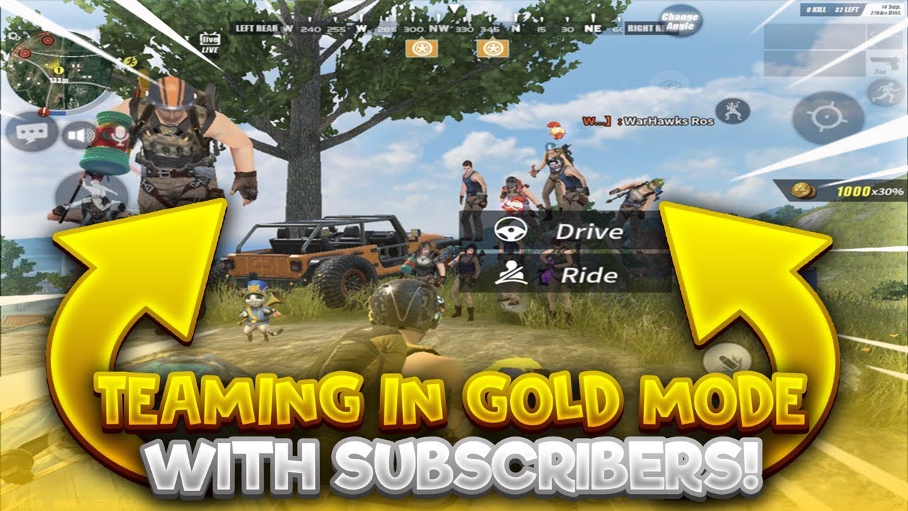 TEAMING UP WITH 8 SUBSCRIBERS IN GOLD AGAINST OTHER TEAMERS RULES OF SURVIVAL ROS MOBILE
