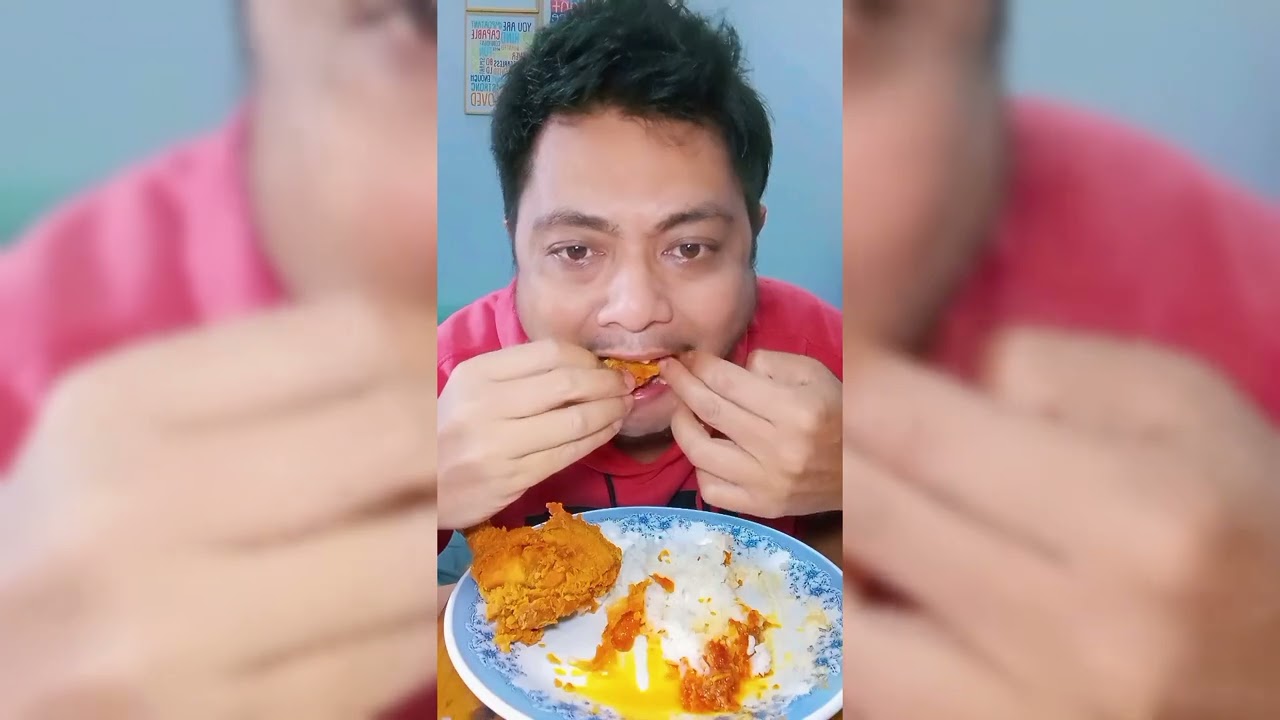 Makan nasi Dan ayam goreng dkriuk #mukbang #food #makan #makanan 
