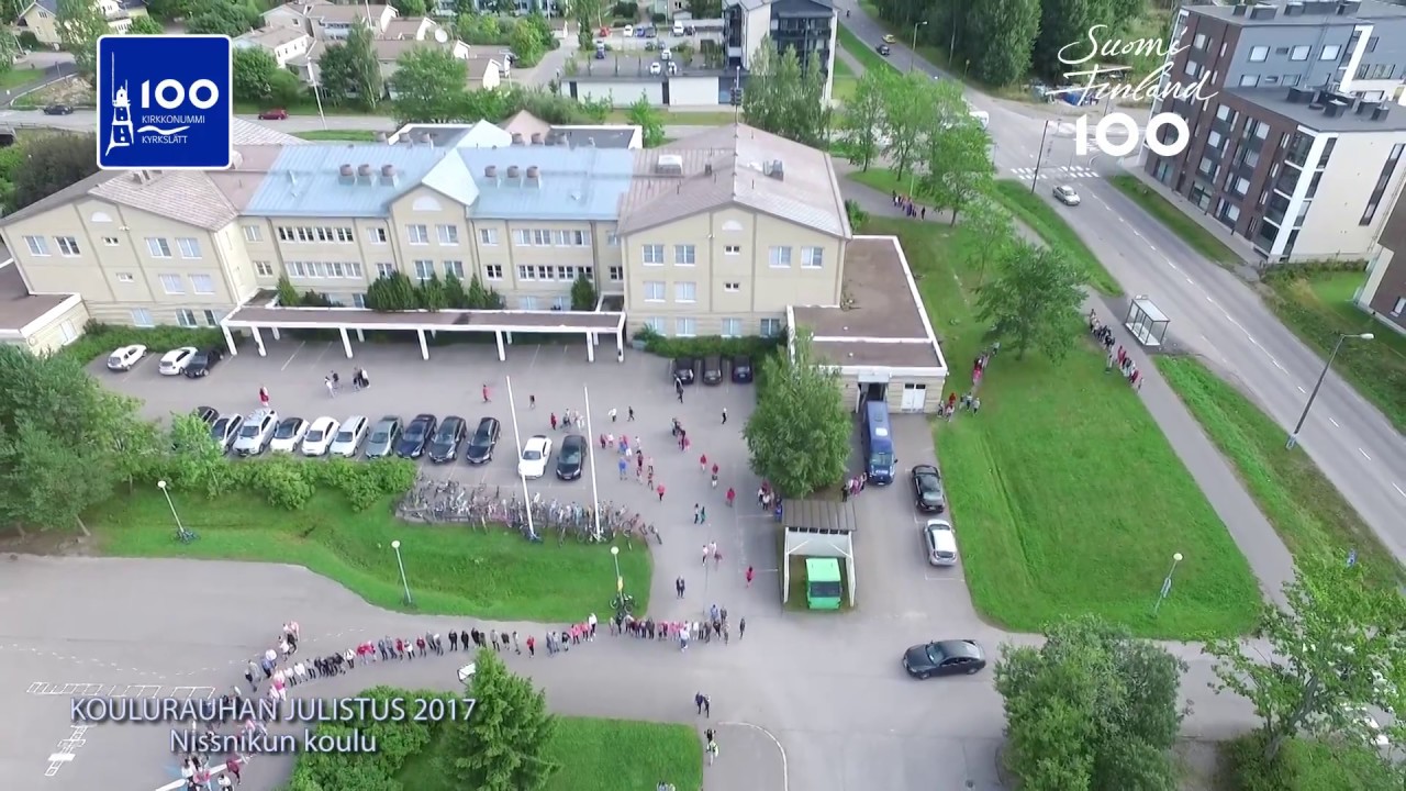 Suomi 100 Kirkkonummi - Koulurauhan julistus Nissnikun koulussa 2017