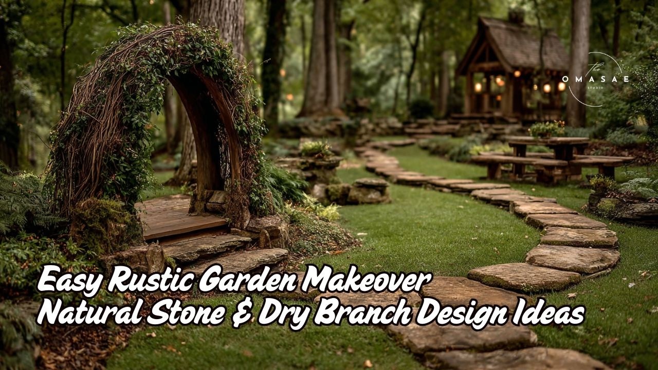 Easy Rustic Garden Makeover | Natural Stone & Dry Branch Design Ideas