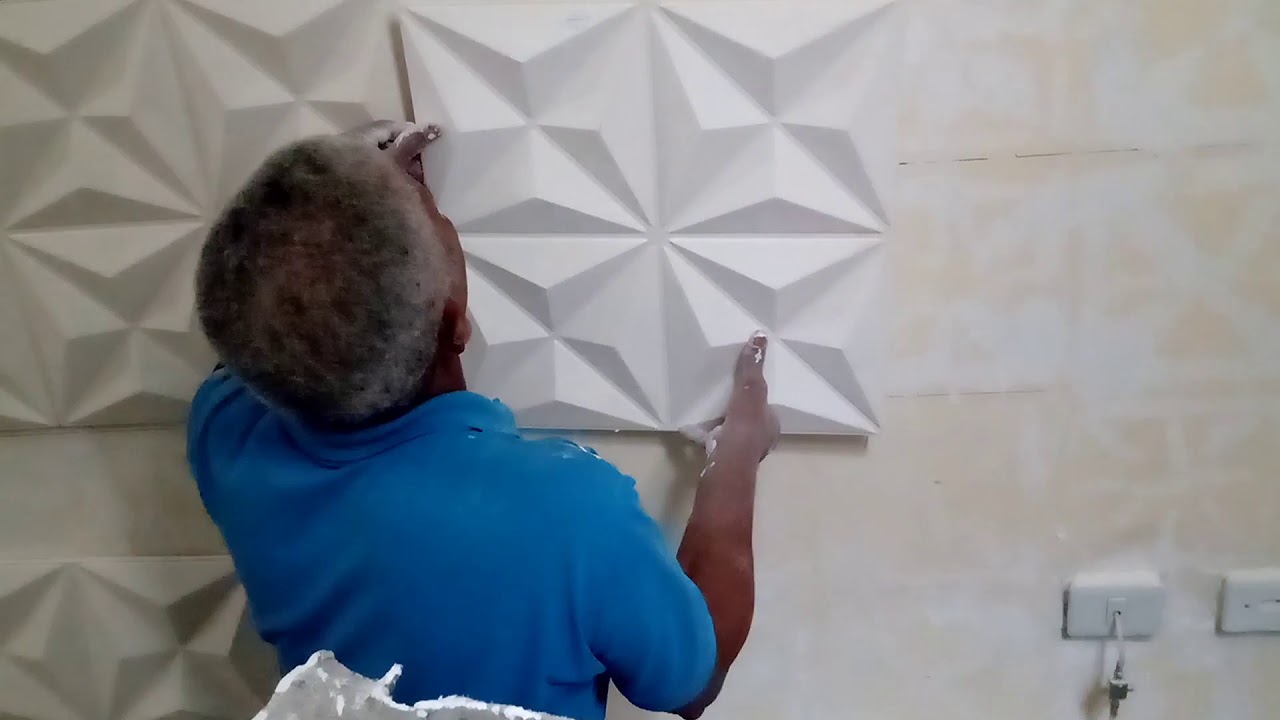 colocando placa de gesso 3D (50x50) grancolinas