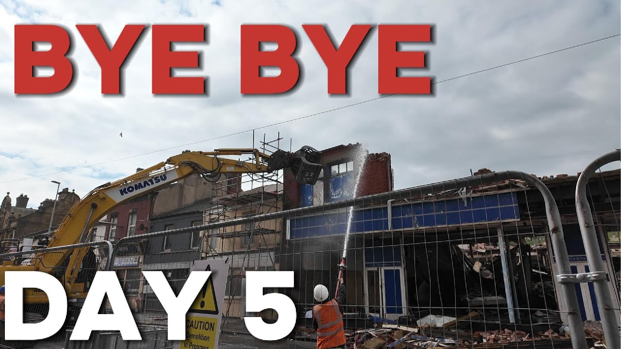 The END of Bond Street Blackpool. Demolition of Hartes day 5