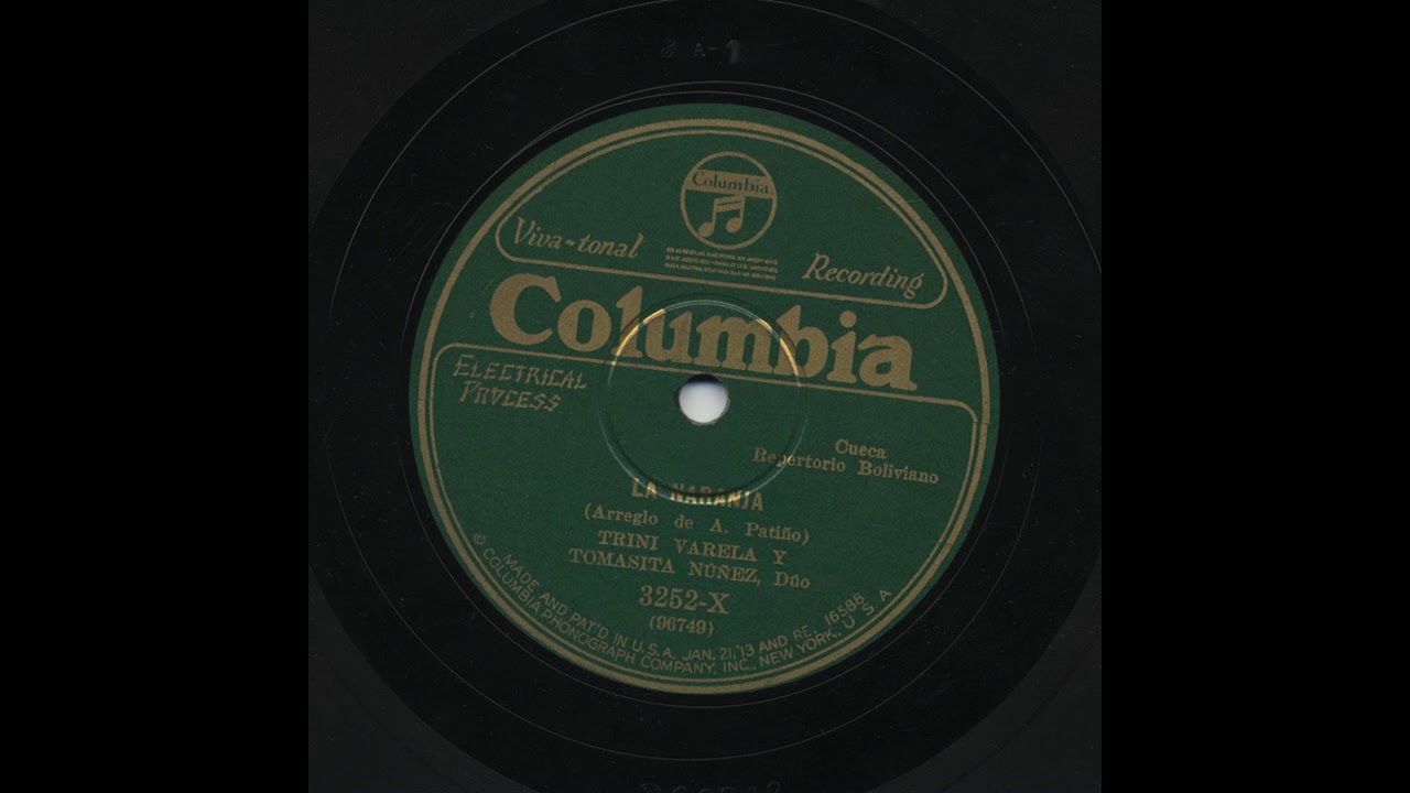 Trini Varela Y Tomasita Núñez - La Naranja - Columbia 3252-X