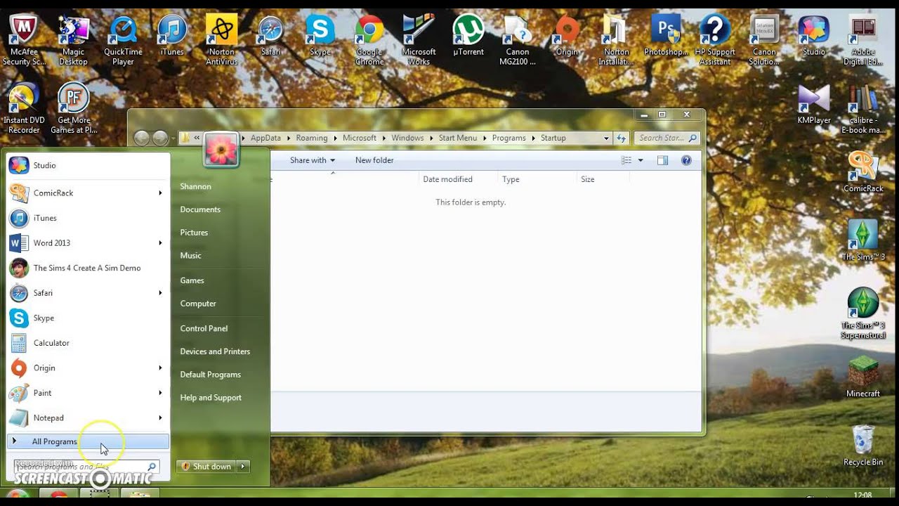 Running Wordpad on Startup