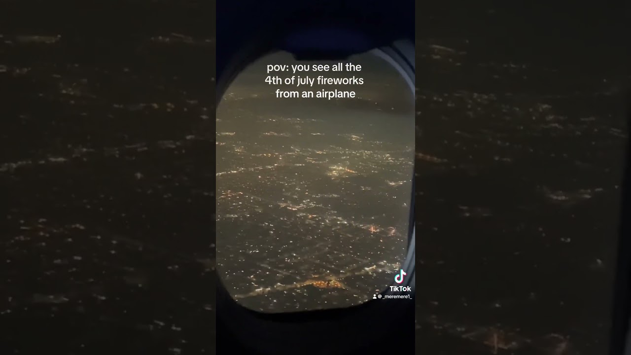 4th of July fireworks view from an airplane #4thofjuly #fireworks #airplaneviews #4thofjulyfireworks