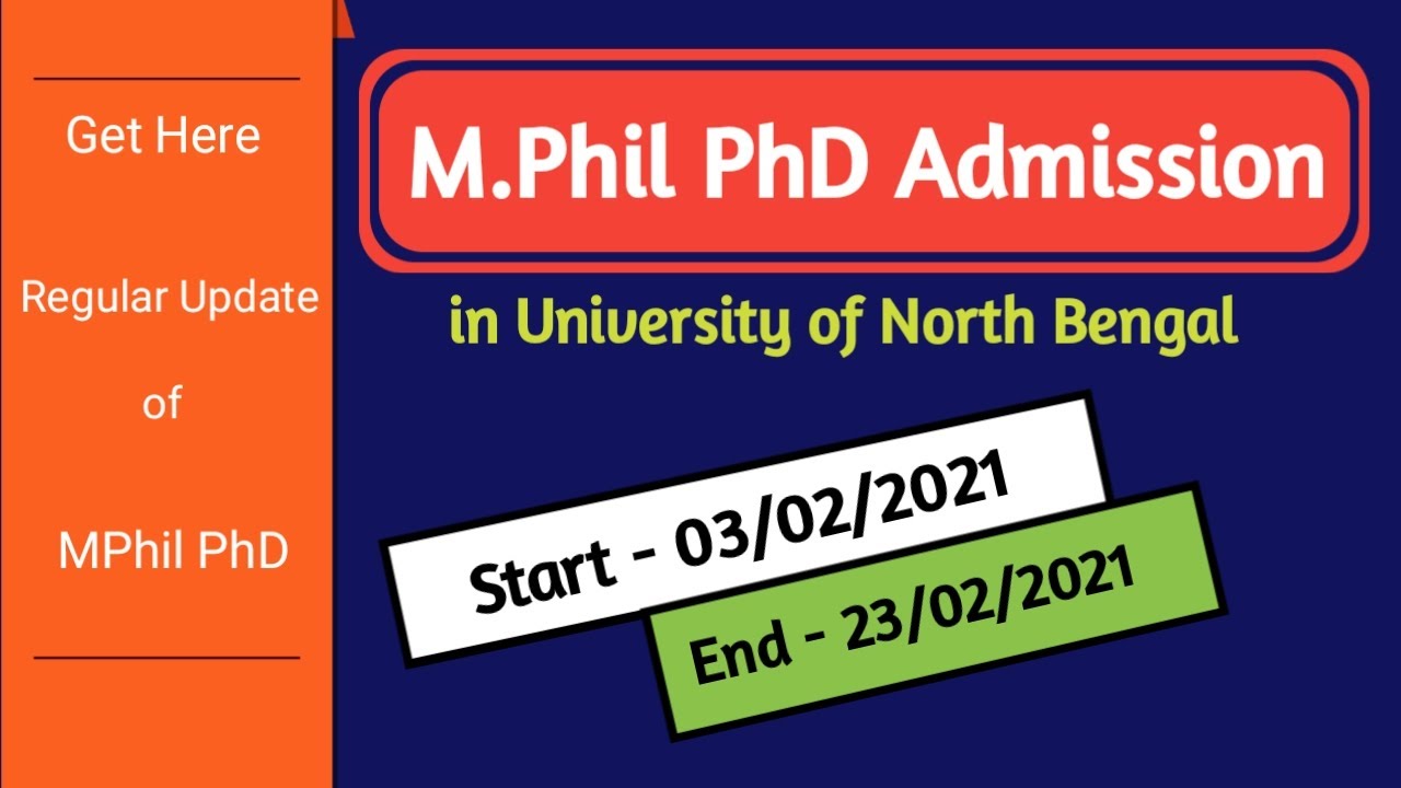 University of North Bengal Mphil Phd Application Form 2021 | NBU PhD Notification  2021 |