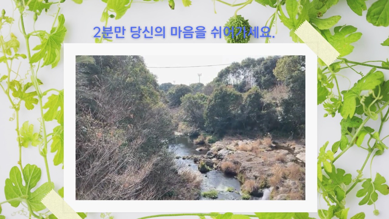 2분 동안의 힐링!  물소리는 당신의 화를 진정시켜줍니다.