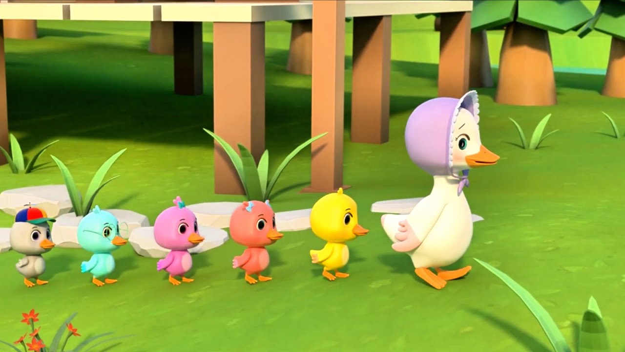 5 Little Ducks 🐥🐥 Kids Song - Five Little Duck Song - Learn Colors Duck - Nursery Rhymes