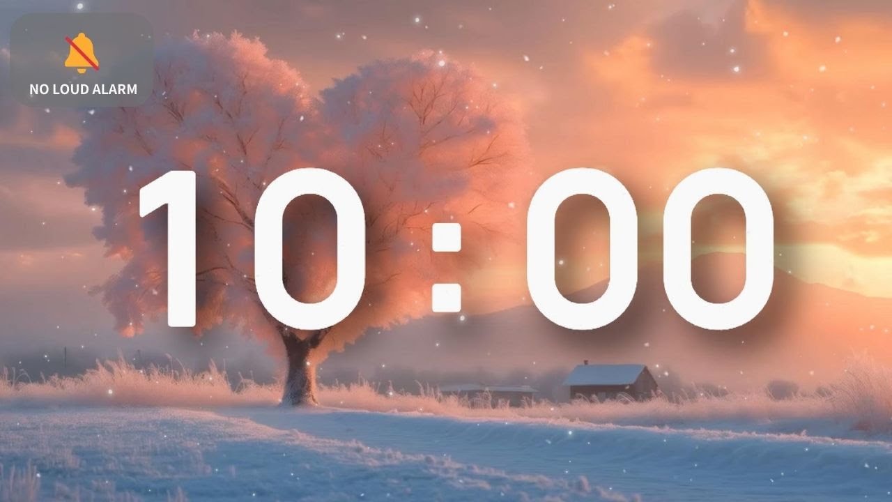 10 Minute Timer with Music for Classroom | Relaxing Winter Focus 🔕 No Alarm