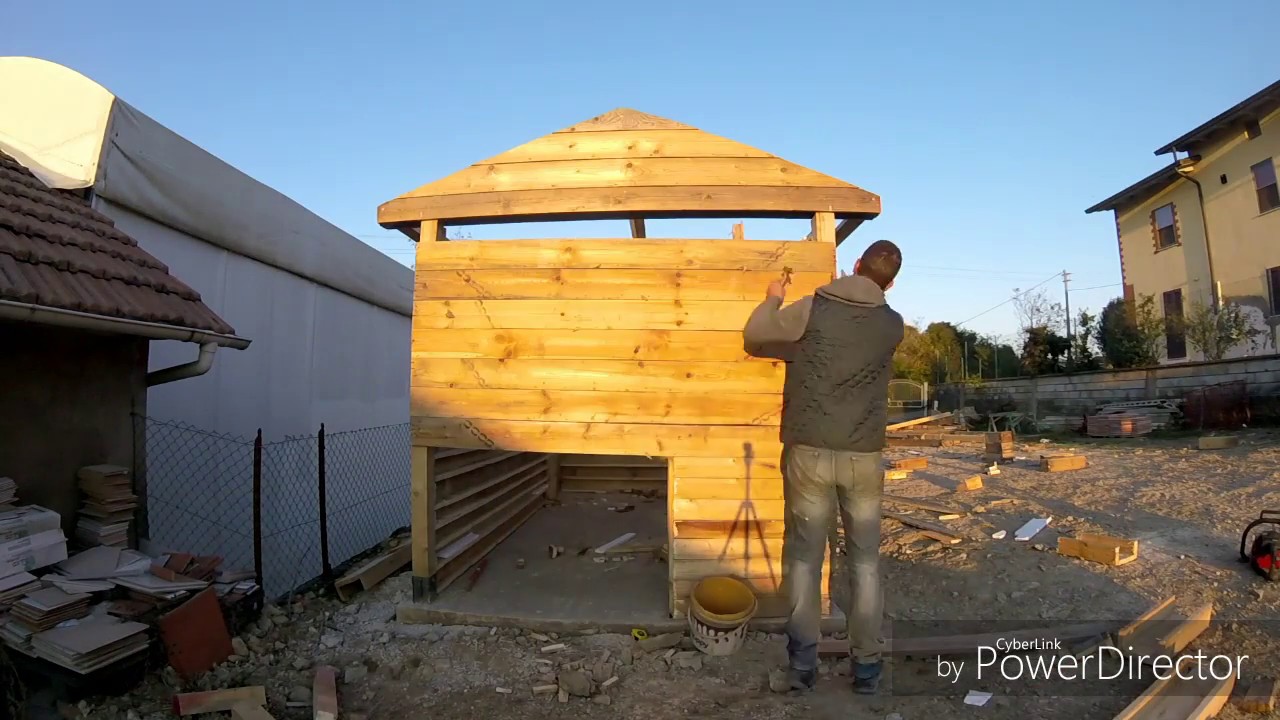 Parte3, montaggio travi e pareti , costruzione casetta di legno