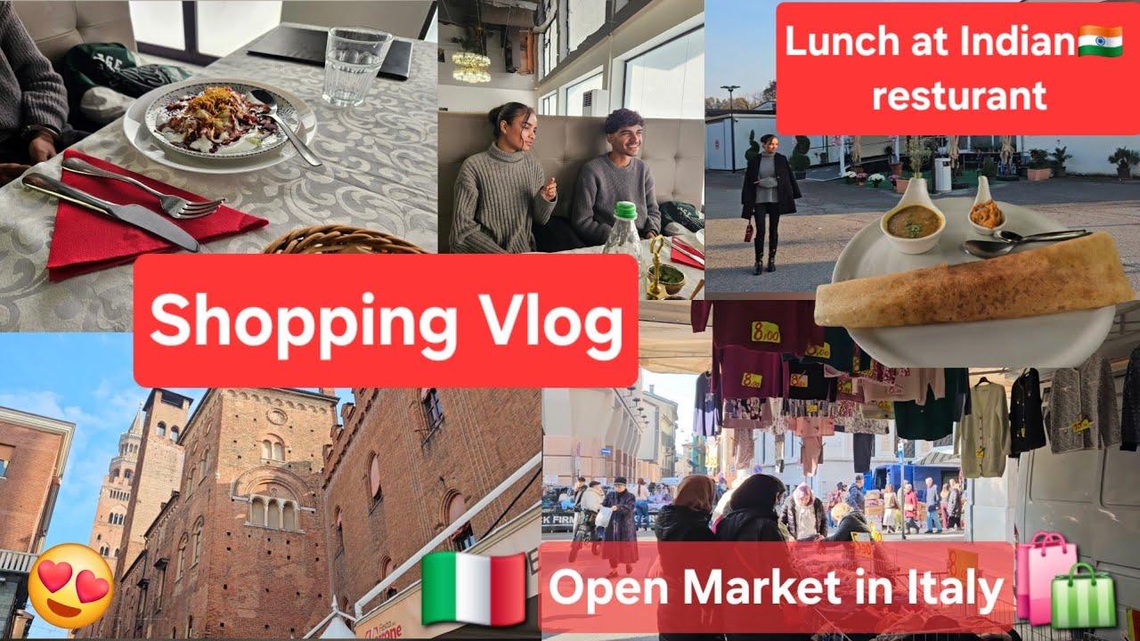 Shopping Vlog: Italy ਦੇ ਬਾਜ਼ਾਰ ਦੀ ਰੌਣਕ✨️😍| ਤੇ Lunch ਦਾ ਸੱਚਾ ਰਿਵਿਊ🤭|Open market🇮🇹|Punjabi family Vlog