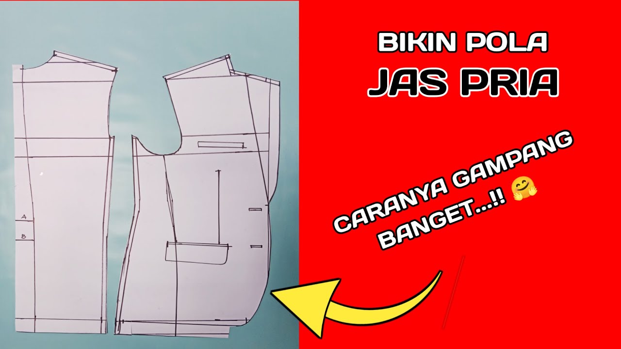CARA MEMBUAT POLA JAS PRIA MODEL KANCING 2 DENGAN CARA SIMPEL DAN CEPAT