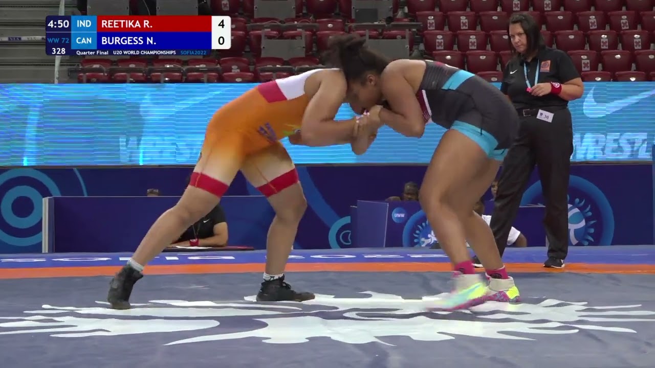 1/4 WW - 72 kg: R. REETIKA (IND) v. N. BURGESS (CAN)