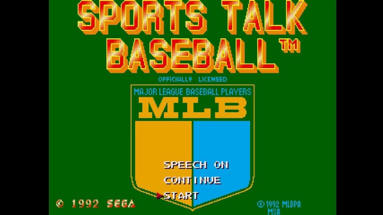 Sega Genesis MLBPA Sports Talk Baseball