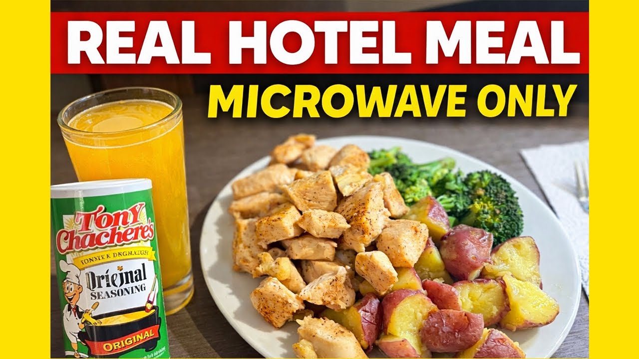 Microwave Chicken Done RIGHT (Real Hotel Room Dinner) 