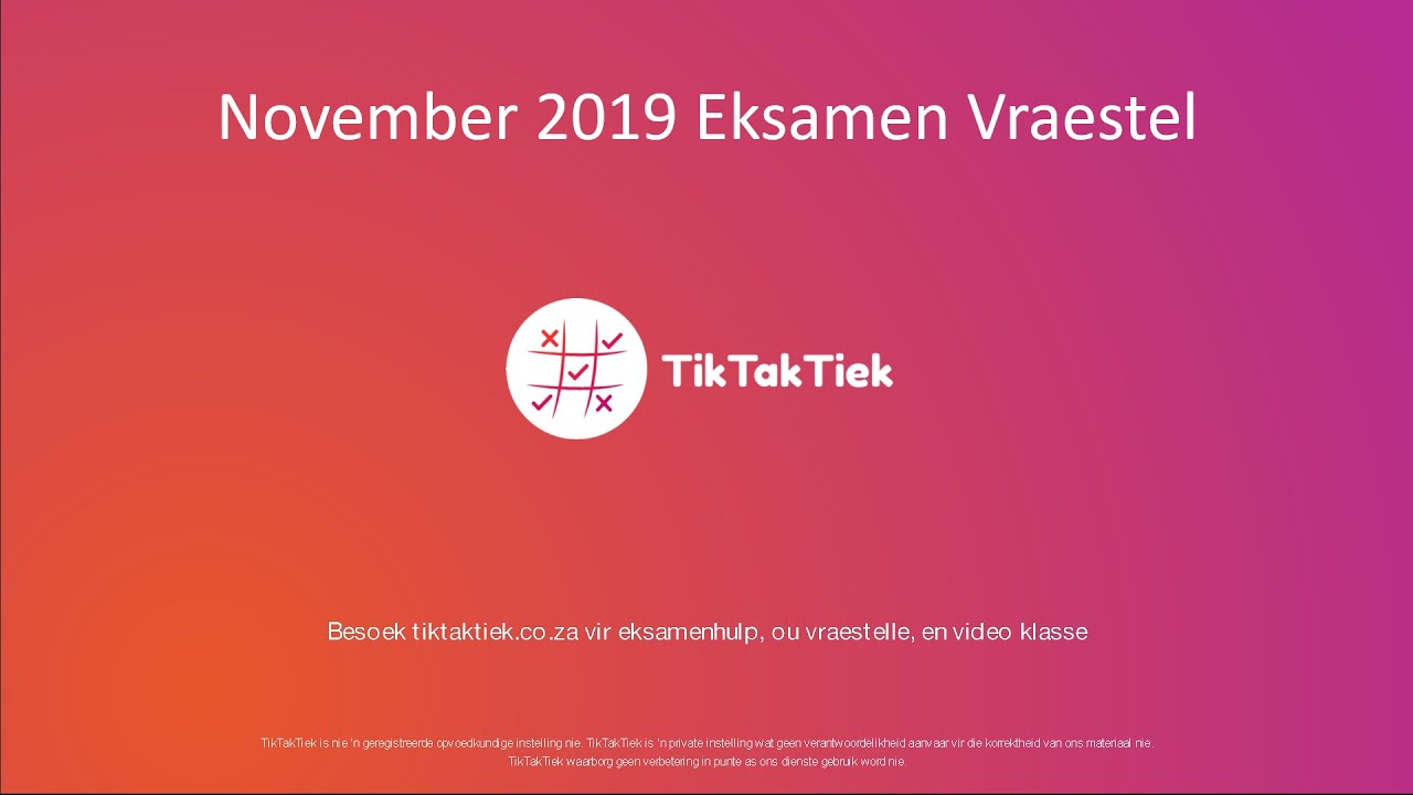 Rek 2019 November Vraestel - Graad 12