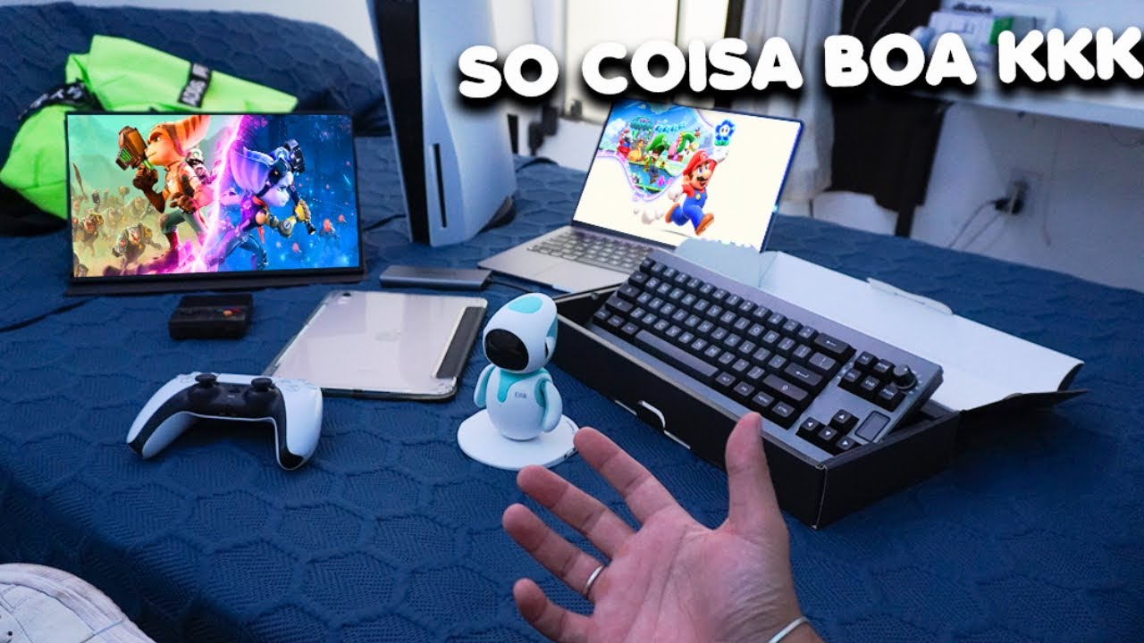 Meu setup gamer port&aacute;til de viagens - Vlog gamer