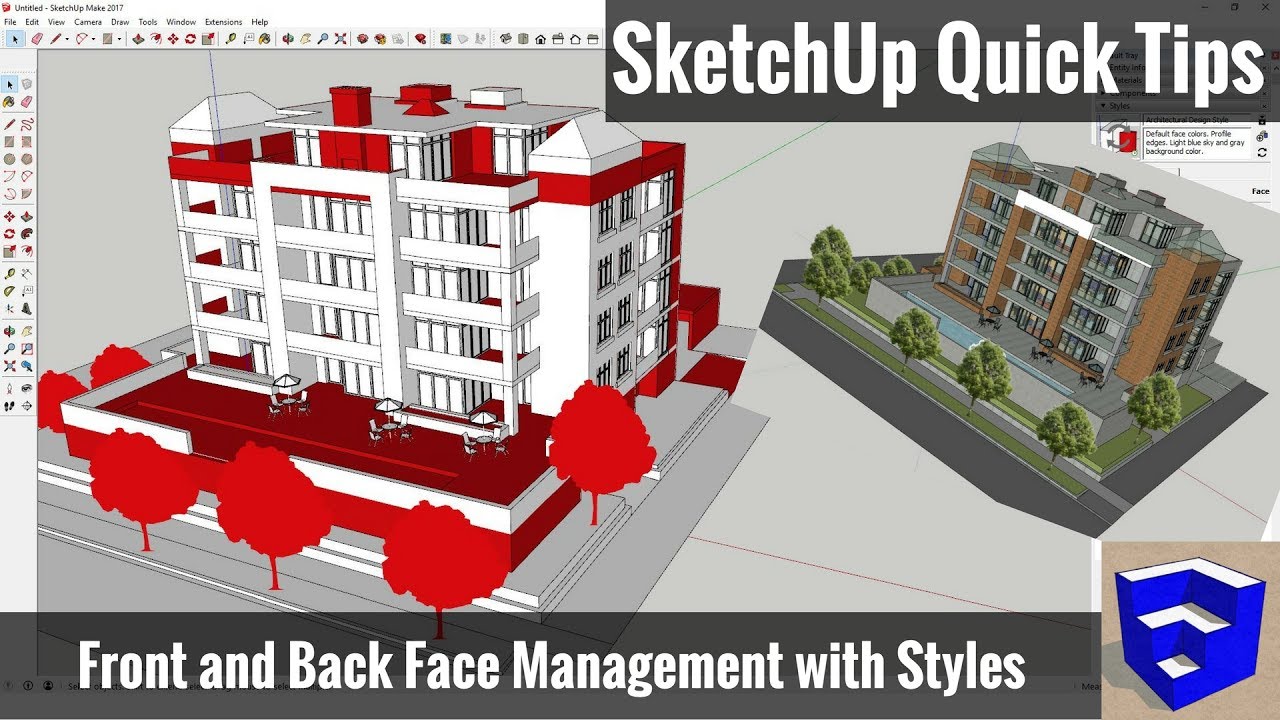 Managing Front and Back Faces with Styles in SketchUp - SketchUp Quick Tips