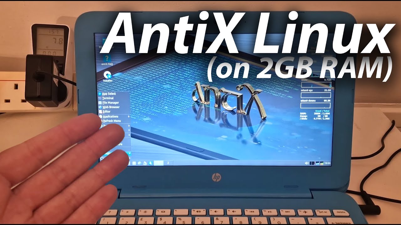 AntiX Linux на ноутбуке HP Stream 2 ГБ — ОЧЕНЬ лёгкая ОС Linux #lite #antix