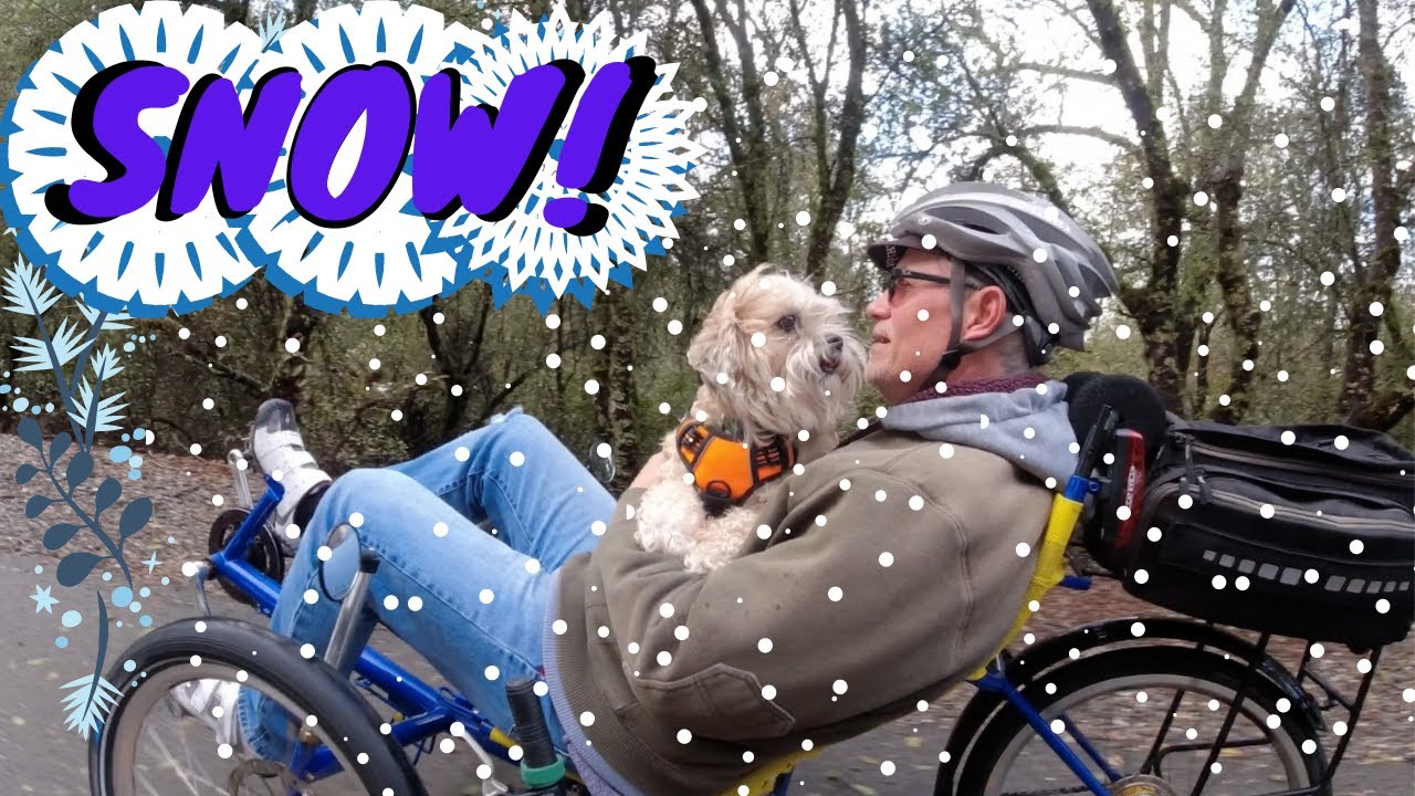 It's a Recumbent Trike Snow Day on The El Dorado Trail in Placerville, California!