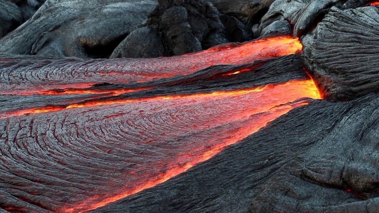 Gentle Lava Flowing in Hawaii 🌋 Nature Shooting Sounds for Sleep, Studying, Stress Relief - 8 Hours