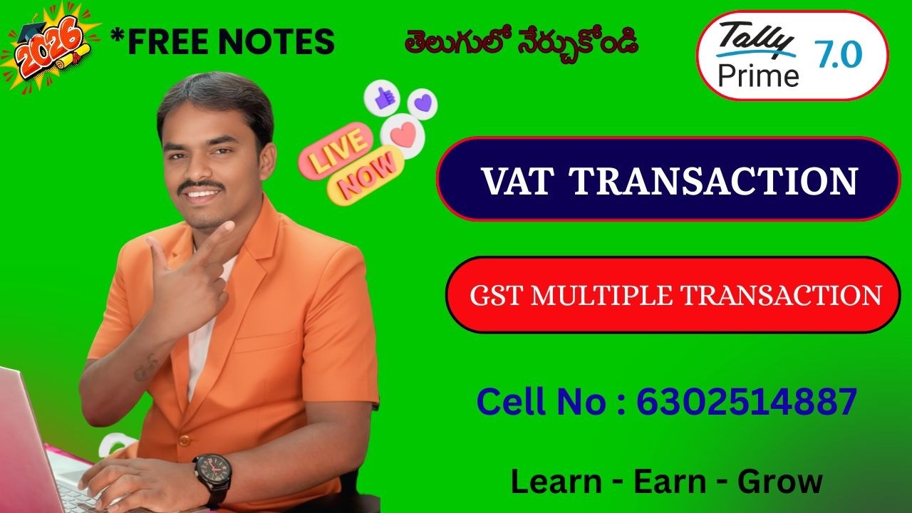 VAT & GST Multiple Transactions in TallyPrime 7.0